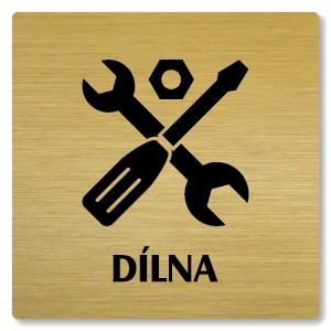 Dílna, 80x80mm, zlatá, Nevada